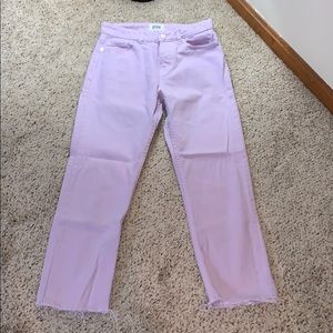 Zara Lilac Raw Hem Cropped Ankle Jeans- Size 4